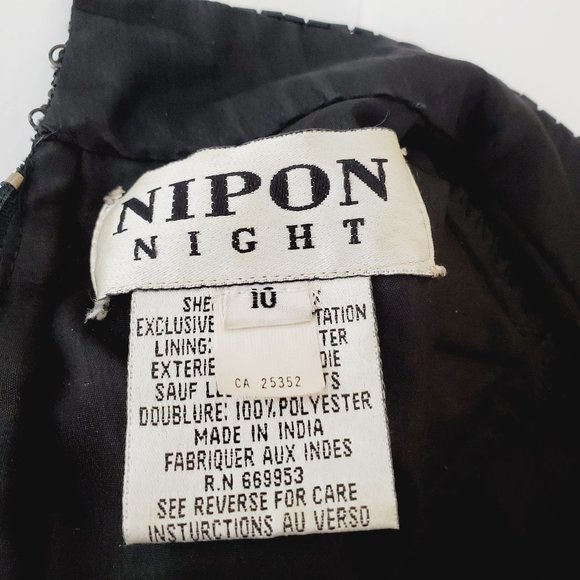 Vintage Nipon Elegant Black Sequin Dress - Picture 8 of 12